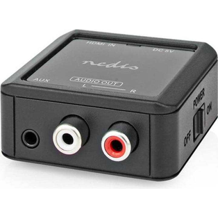 Convertor audio digital Nedis ACON3415AT, HDMI la RCA 3.5mm, antracit, 52x52x22mm