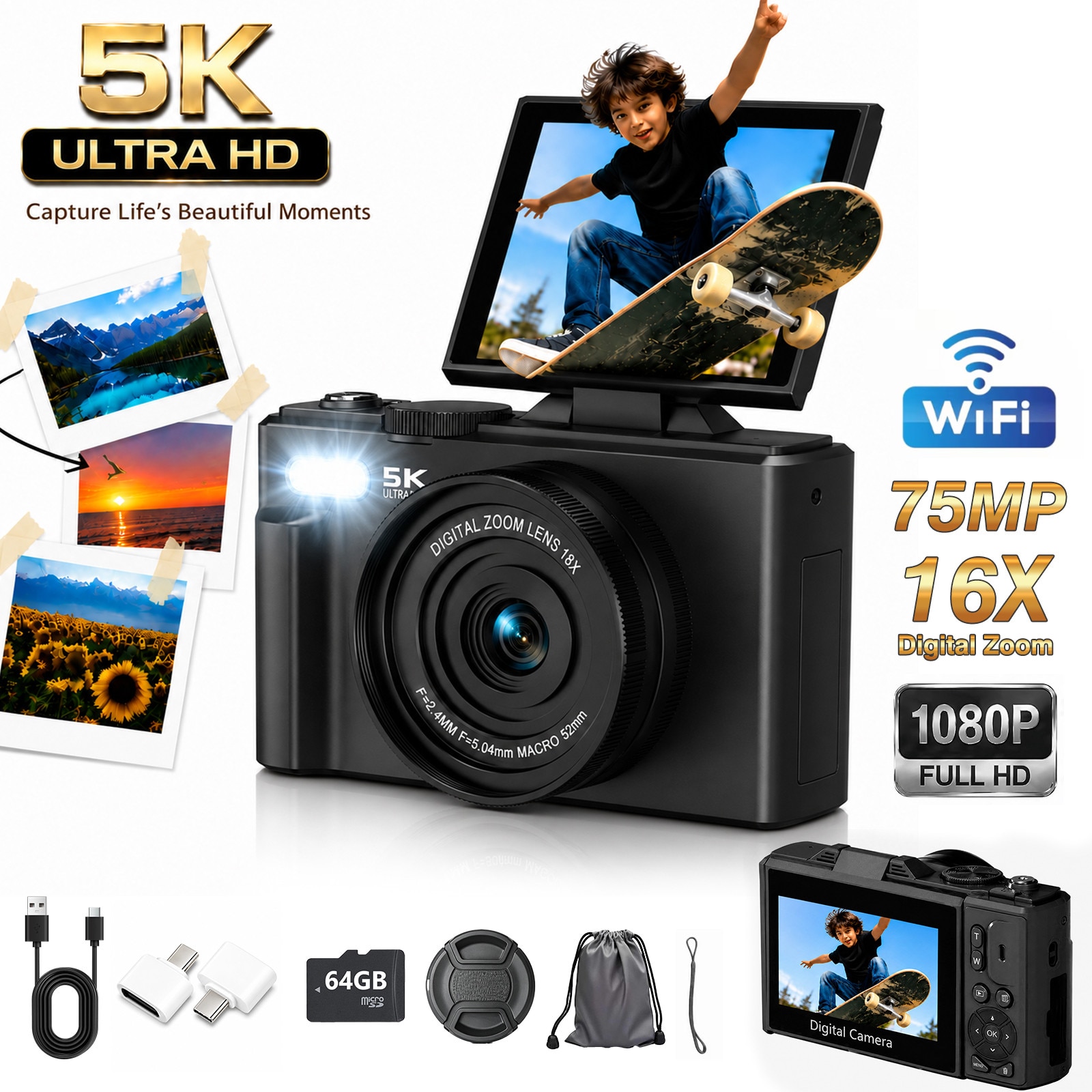 Aparat foto digital Fujifilm FinePix JX200 black - eMAG.ro