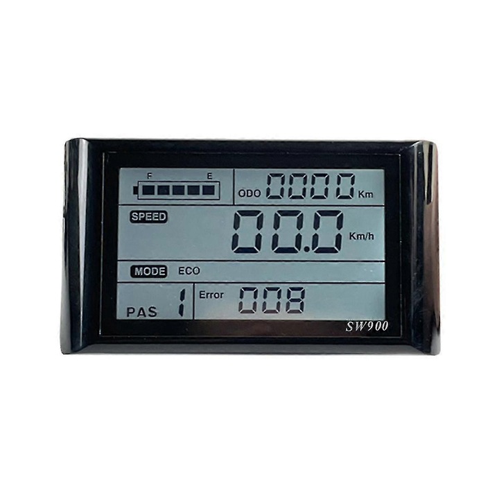 Велокомпютър LCD, 24-72V, черен, 10x5см