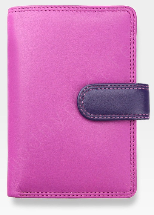 Portofel dama VISCONTI RAINBOW RB51, Piele naturala, Protectie RFID, model vertical, Multicolor, 13 x 9,5 cm