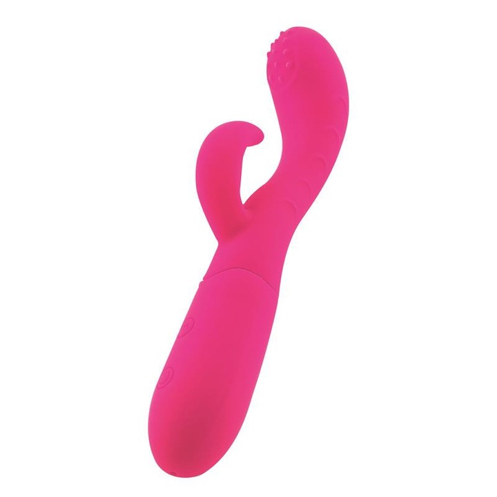 Nyúl vibrátor G-pontra és csiklóra, USB, fukszia