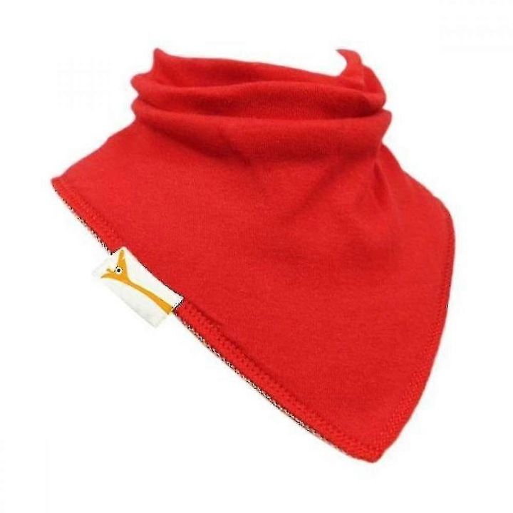 Bandana típusú előke szálcsiszolt pamutból és polárból, nedvszívó és légáteresztő, Piros, Egy méret