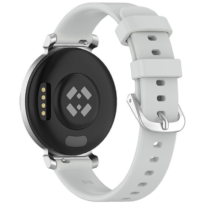 Óraszíj, szilikon szíj, puha és vízálló, több lyukkal, kompatibilis a Garmin Lily 2-vel, világosszürke, 14mm