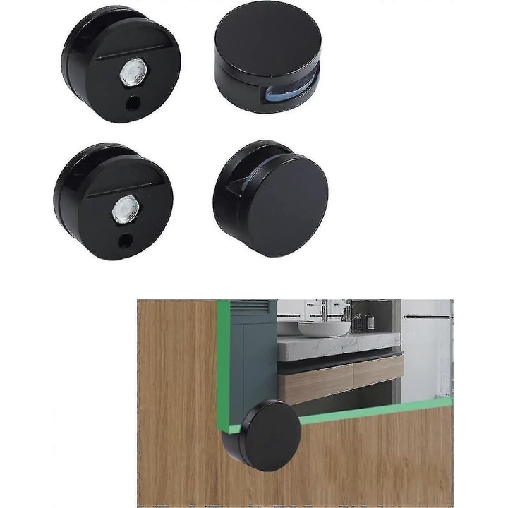 4 db fém tükörbilincs készlet, fekete, 27x13.5mm, 3-5mm vastagsághoz