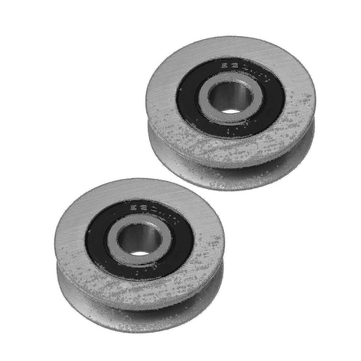 Комплект от 2 ролки за кабел, 50x12x13mm, товароносимост 512kg, цвят титан