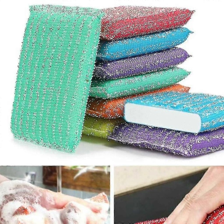 20 darabos készlet, prémium szivacsos mosogatószivacs súrolóréteggel, tartós és ergonomikus, többszínű
