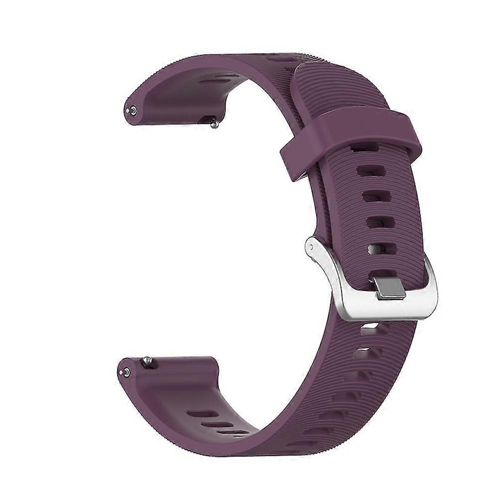 Szilikon csere szíj órához, puha és tartós, kompatibilis a Garmin Forerunner 245/645 Music modellel, sötétlila