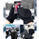 Manusi convertibile termice polar fleece negre S-XL