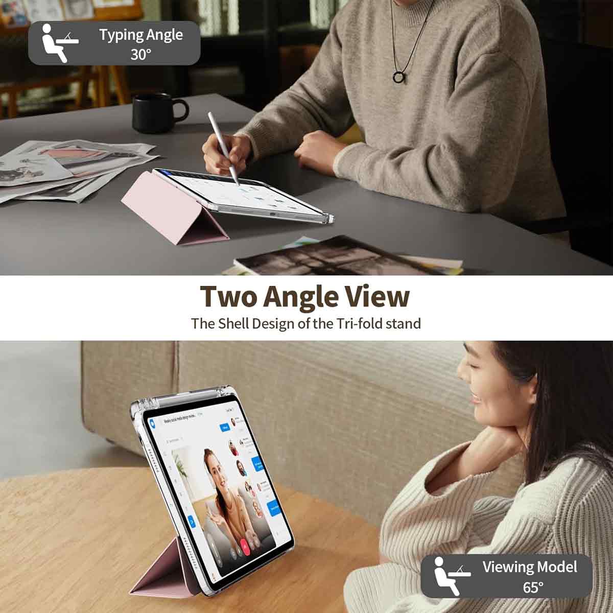 Husa/Carcasa compatibila iPad 10.9 inch, a 10-a generatie (2022), spate din PC translucid, slim 0.8 mm, ultra-usoara 48 g, margini intarite si decupaje precise, Cristalin