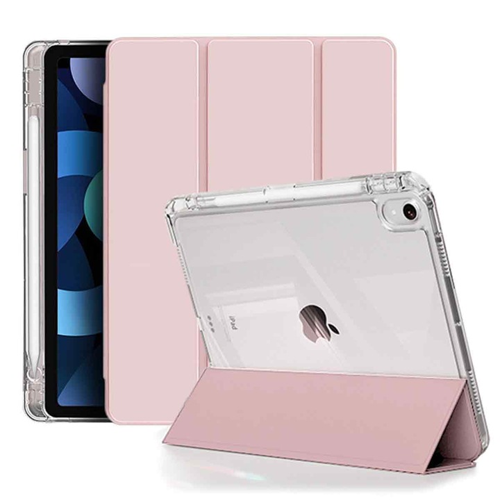 Husa/Carcasa compatibila iPad 10.9 inch, a 10-a generatie (2022), spate din PC translucid, slim 0.8 mm, ultra-usoara 48 g, margini intarite si decupaje precise, Cristalin