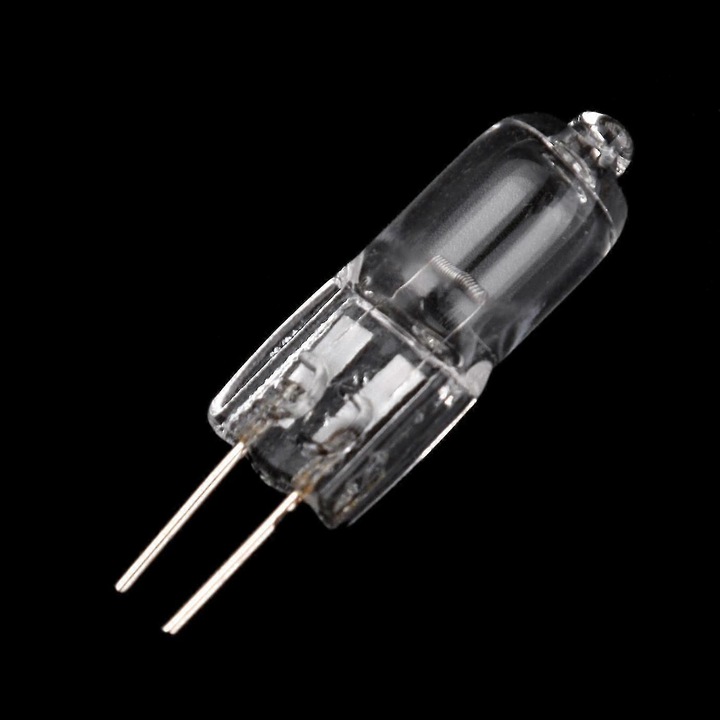 Bec halogen G4 capsula, 20W 12V, cu pini G4, transparent, 10 bucati