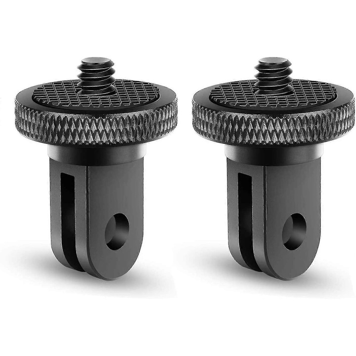 Adaptor trepied pentru camere, set 2 bucati, aluminiu, negru, 31.5x25mm