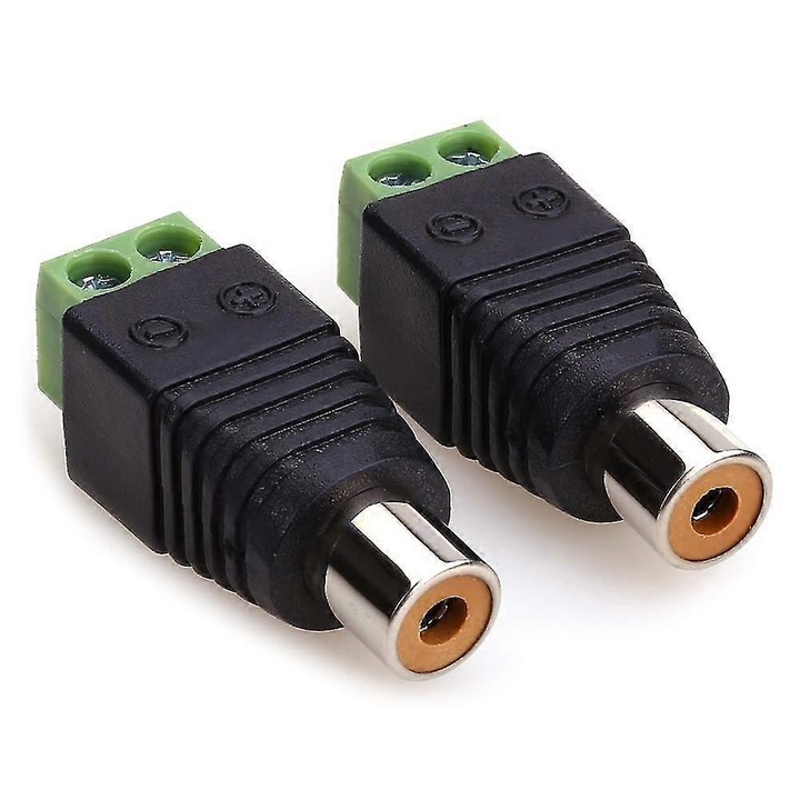 RCA adapter csavaros AV terminálhoz, 2 db-os készlet