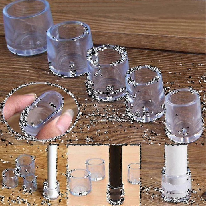 Átlátszó szék- és asztallábvédő kupakok, padlóvédő készlet, 19mm