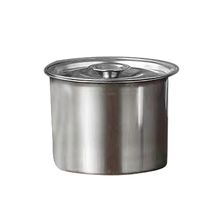 Fagylalttartó / fűszertartó doboz rozsdamentes acélból, levehető fedéllel, rozsda- és fagyálló, Inox, 14 cm, 1 db