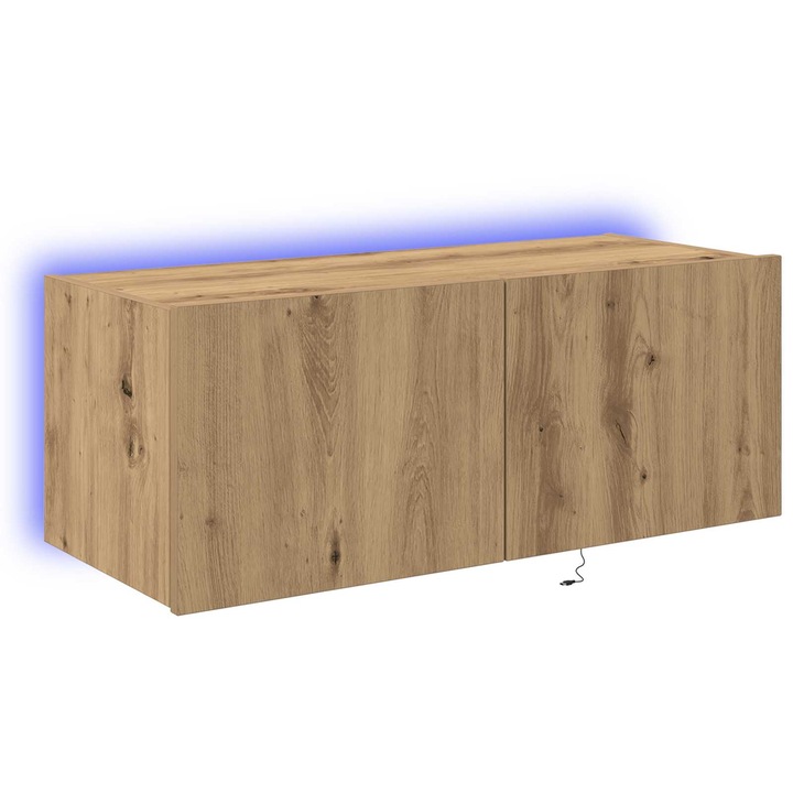 vidaXL TV Fali Szekrény LED-del Artisan tölgy 80 x 35 x 31 cm Faanyag 863106