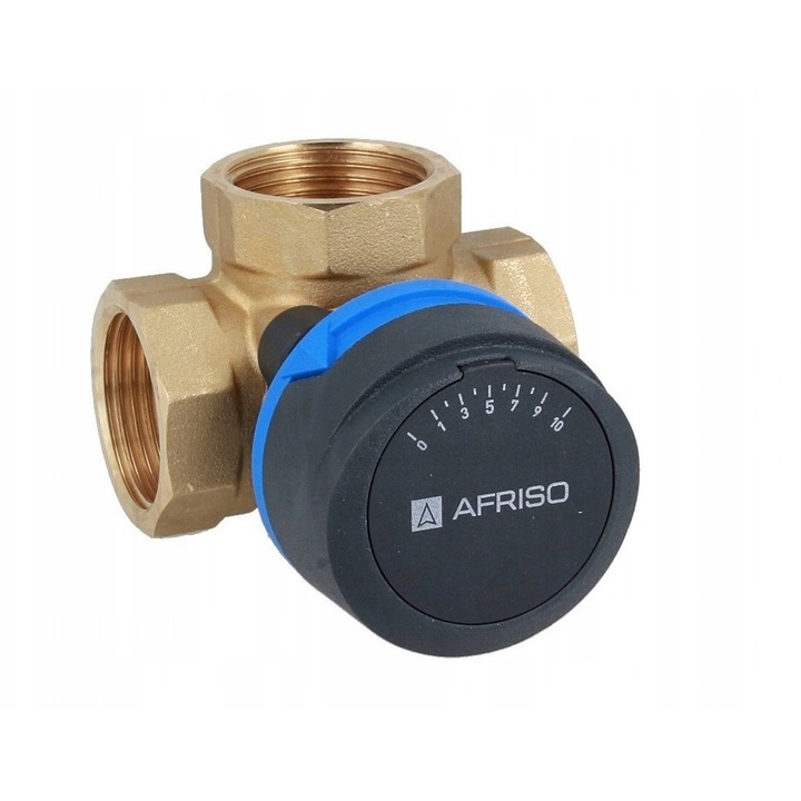 Háromutas keverőszelep, Afriso ARV 385 keverőszelep, DN 32, Kvs 16 m3/h, Rp 1 1/4'' csatlakozás, sárgaréz, 1 db.