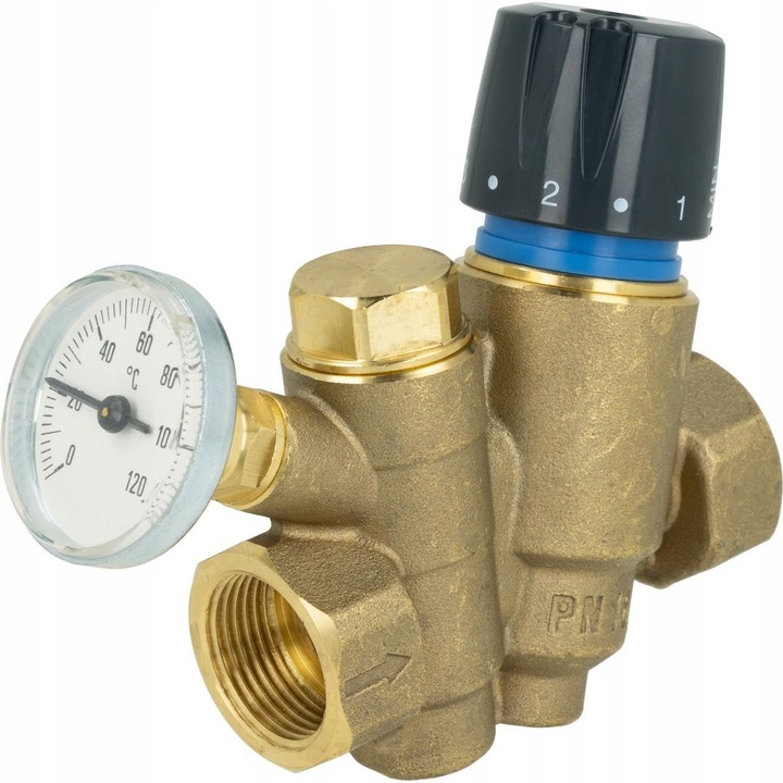 Afriso ATB 210 kiegyensúlyozott termosztatikus szelep túlmelegedés elleni funkcióval DN20 35-65C 1,7 m/h