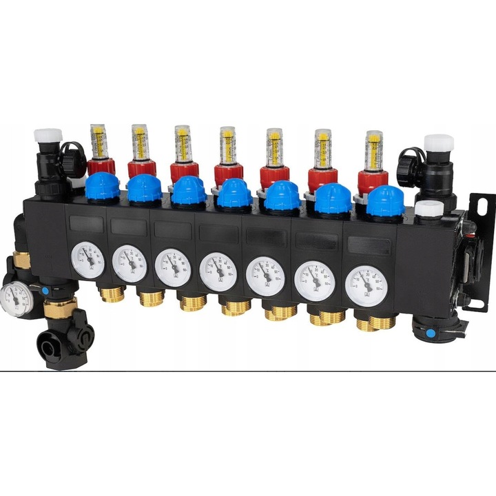 Afriso ProCalida 7 körös elosztó, állítható 0,75-3,75 l/perc, poliamid 3/4"