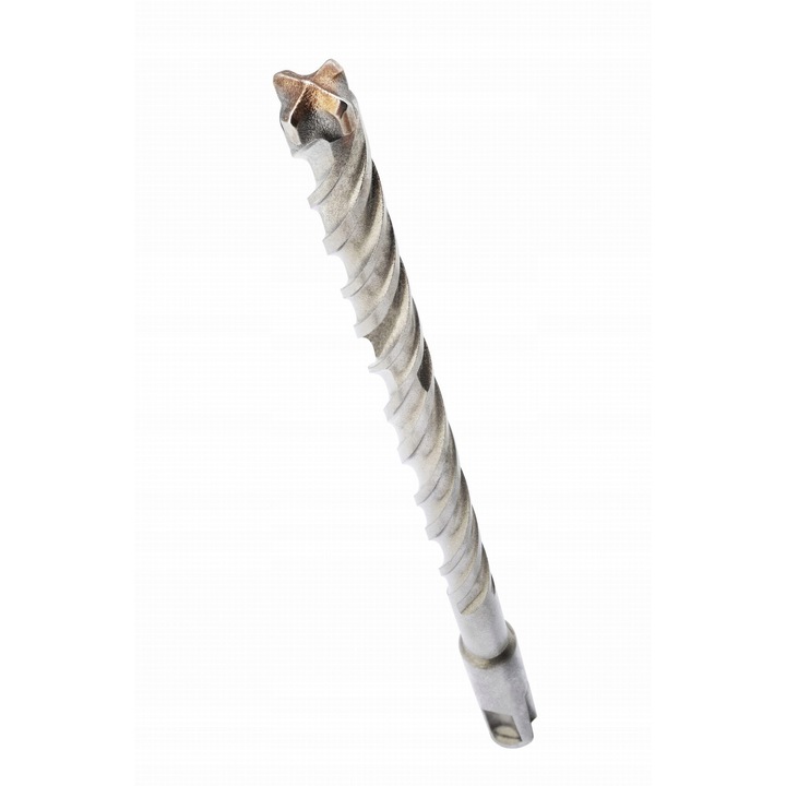 Burghiu pentru beton armat / bit Alpen FORCE X, 12 mm, SDS+, varf din carbura, 4 muchii taietoare, lungime totala 260 mm, lungime de lucru 200 mm, argintiu, 1 buc