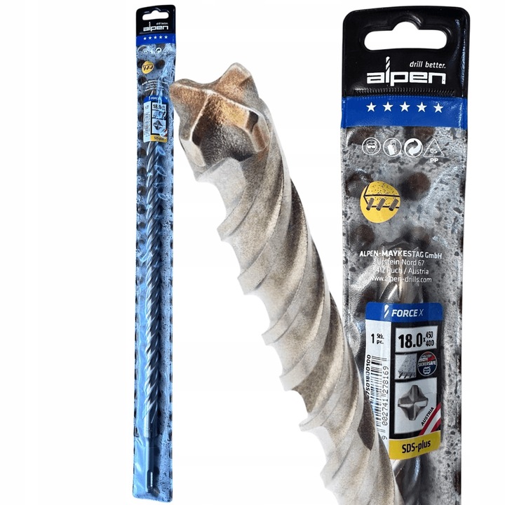 Burghiu beton armat Alpen Force X 18x450mm SDS-plus