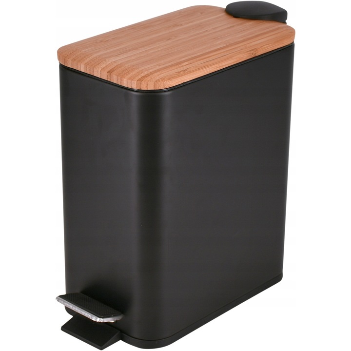 Cos gunoi Bisk 5L bambus negru 20x30x15cm