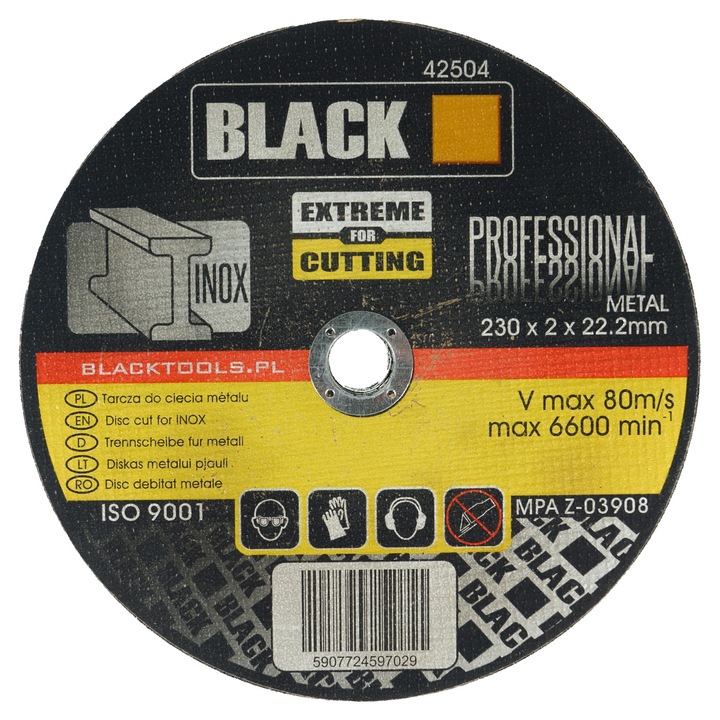 Fémvágó tárcsa Black 230x2x22mm, 25 db-os készlet