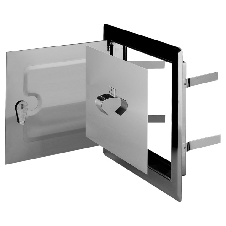 Usa de revizie/inspectie Awenta DMNW50, otel inoxidabil, cu doua clapete, crom, 140x140 mm