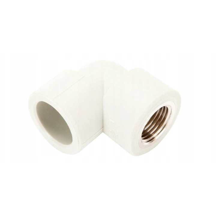 Коляно 90° (свързващо коляно) DIAMOND 7090GW-KOL90.32*1, PP-R PN25, с вътрешна месингова резба 32 мм x 1, Бяло, 1 бр
