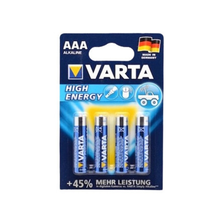 Varta High-Energy R3 AAA alkáli elemek, 4 darab