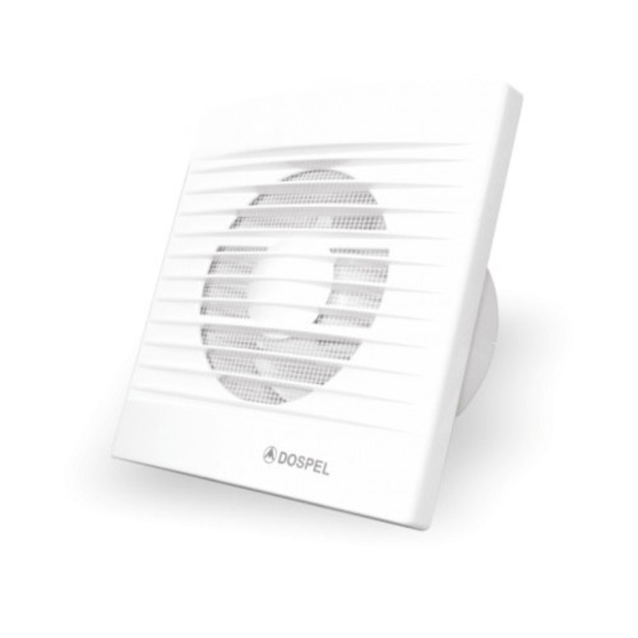 Ventilator de perete Dospel Styl 150 S (Standard), cu rulment glisant, pentru montaj vertical, din ABS, alb