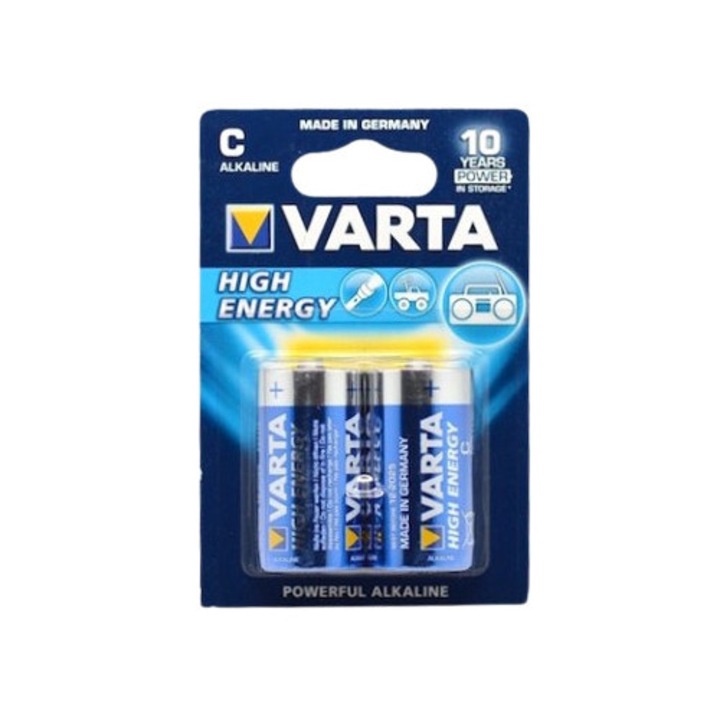 Baterii Alkaline Varta High-Energy R14 C 2 Bucati