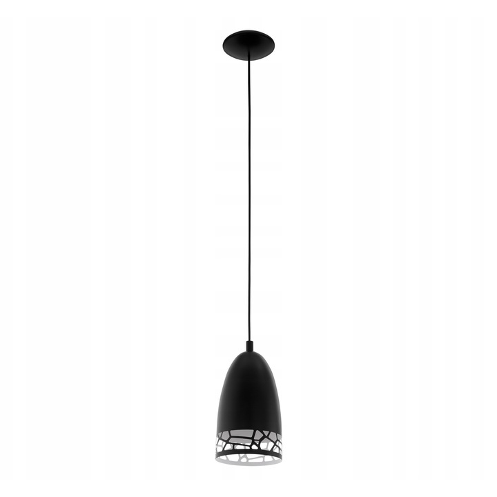 Eglo Savignano 97443 függőlámpa, fém, állítható magasság 110 cm, E27 foglalat, LED kompatibilis, fekete/fehér, 1 db