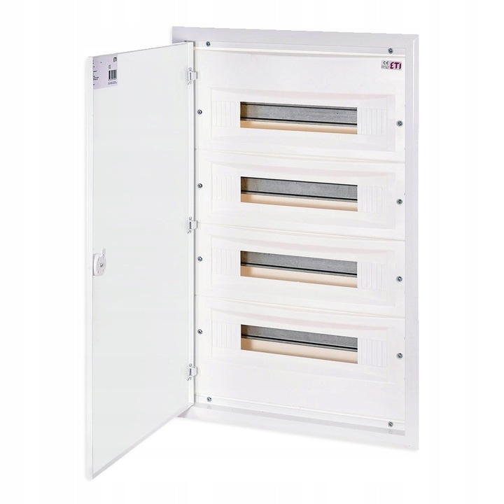 Tablou electric modular / panou de distributie ETI Polam ERP18-4 4x18, incastrat, IP40, 72 module, usa metalica alba, 63 A, 400 V
