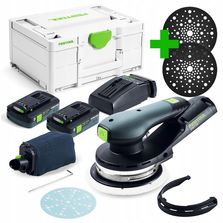 Festool ETSC 2 150 akkumulátoros excentercsiszoló, szivacsvédelem, 18V, 150mm