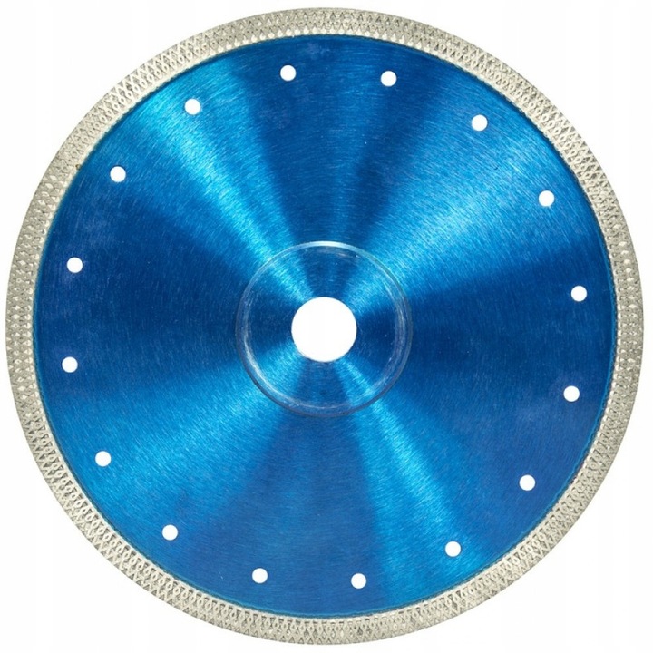 Disc diamantat/lama diamantata Dedra H1075E, 200 mm x 25,4 mm, profil super subtire, pentru taiere uscata si umeda, segment 10 mm, grosime margine 1,6 mm, albastru, 1 buc.