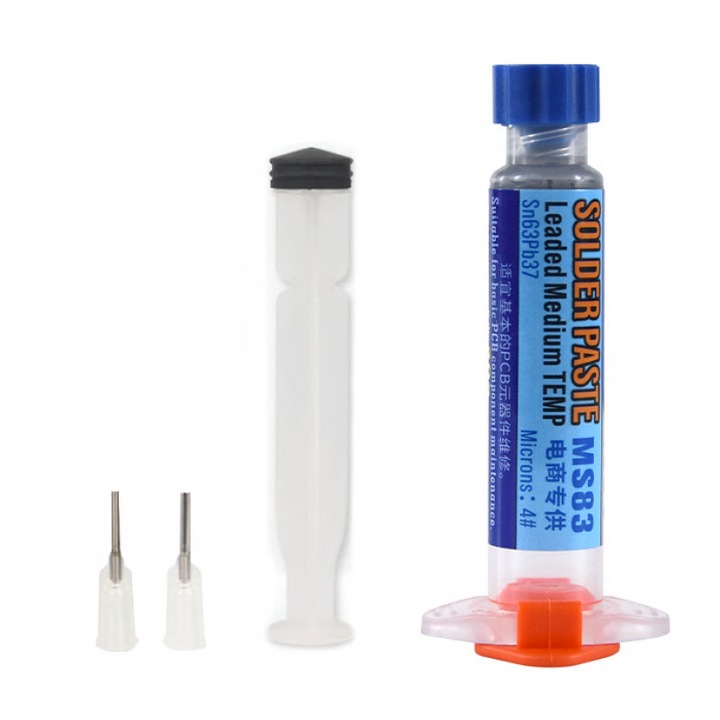 BGA forrasztópaszta ónnal, Sn63/Pb37 fecskendő, folyékony flux +183°C, 50g
