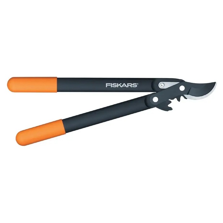 Fiskars L72 kerti metszőolló/metszőolló, PowerGear mechanizmussal, vágási kapacitás 28-55 mm, fekete/narancssárga, 1 db