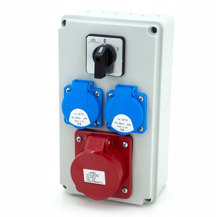 ELS Elektrotechnika elektromos elosztó 16A 5P 230V IP44 230x130x85mm