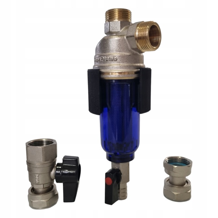 IBO IBF-04 mágneses szeparátor szűrő, fűtési rendszerekhez, 3/4" (DN20) csatlakozás, szűrés ≥100 µm, 9000 Gauss mágnes, kék, 1 db