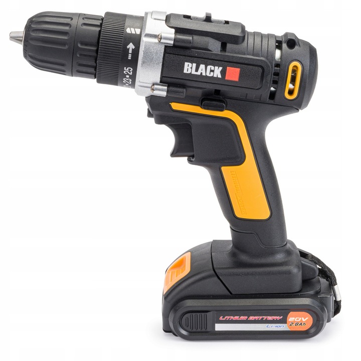 Akkumulátoros fúró Black 20V 40Nm 2,8Ah készlet 42 részes többszínű