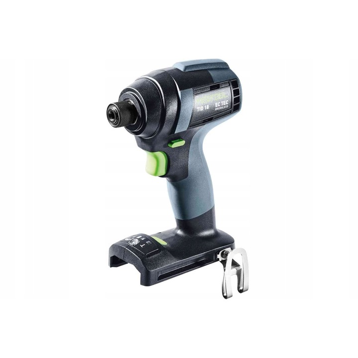 Surubelnita cu impact cu acumulator Festool TID 18-Basic, motor fara perii EC-TEC, 18 V, 180 Nm, 3 trepte + mod T, portbit 1/4, baterie 4,0 Ah, negru/verde, 1 buc