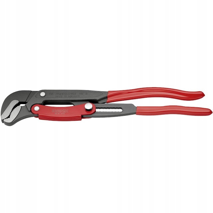 Knipex 83 61 015 állítható csőfogó, S-típusú pofák, gyors beállítás gombbal, edzett fogak, 420 mm, piros/szürke, 1 db
