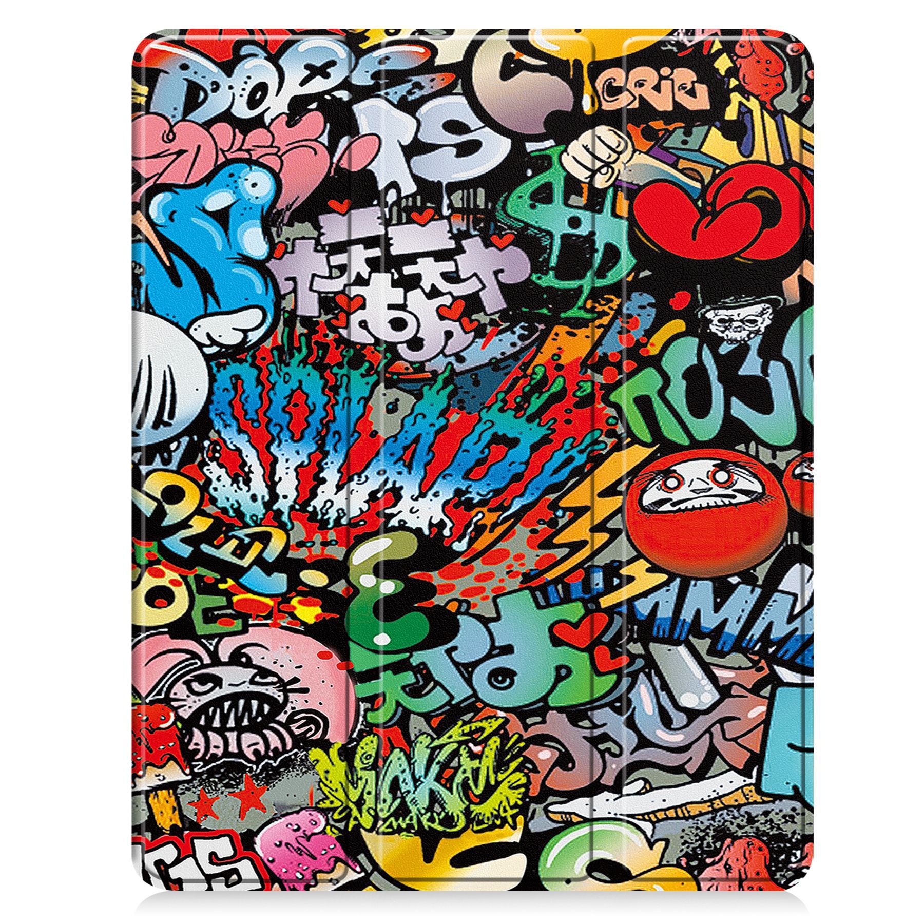 Husa pentru iPad Pro 13" 2024, Zeguer, Design Graffiti, cu Slot pentru Pencil, Functie Sleep/Wake, TPU Antisoc, Suport Triplu