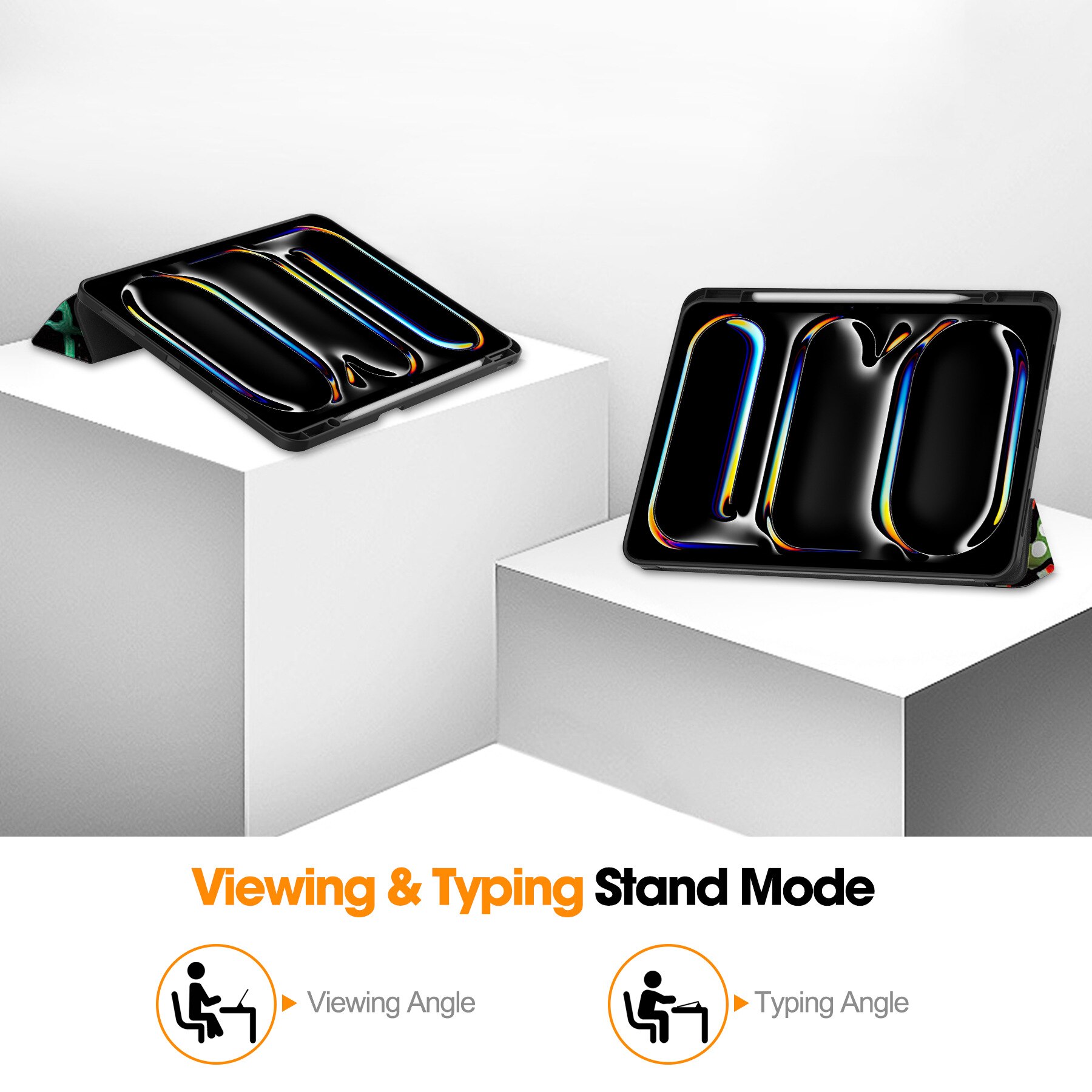 Husa pentru iPad Pro 13" 2024, Zeguer, Design Graffiti, cu Slot pentru Pencil, Functie Sleep/Wake, TPU Antisoc, Suport Triplu