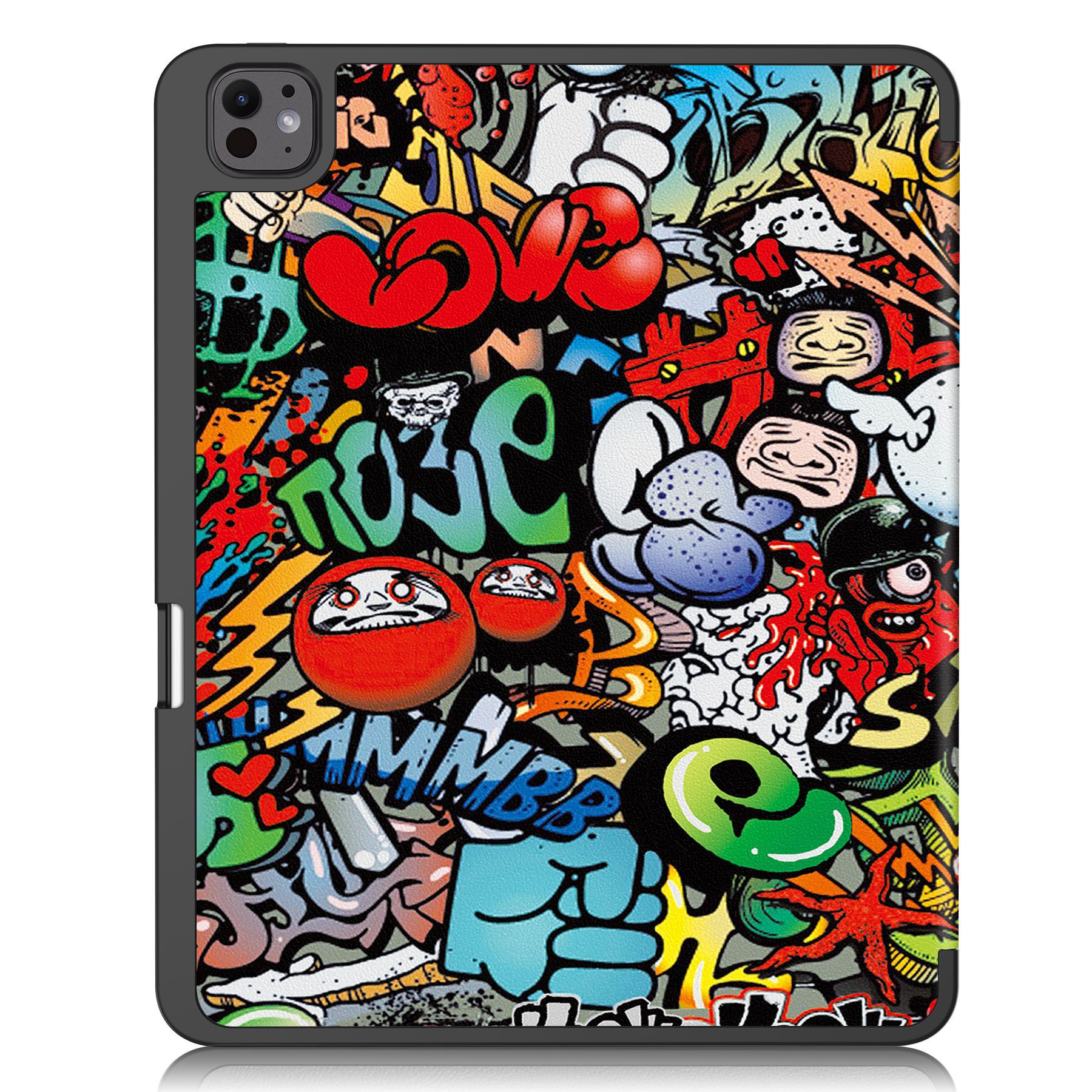 Husa pentru iPad Pro 13" 2024, Zeguer, Design Graffiti, cu Slot pentru Pencil, Functie Sleep/Wake, TPU Antisoc, Suport Triplu