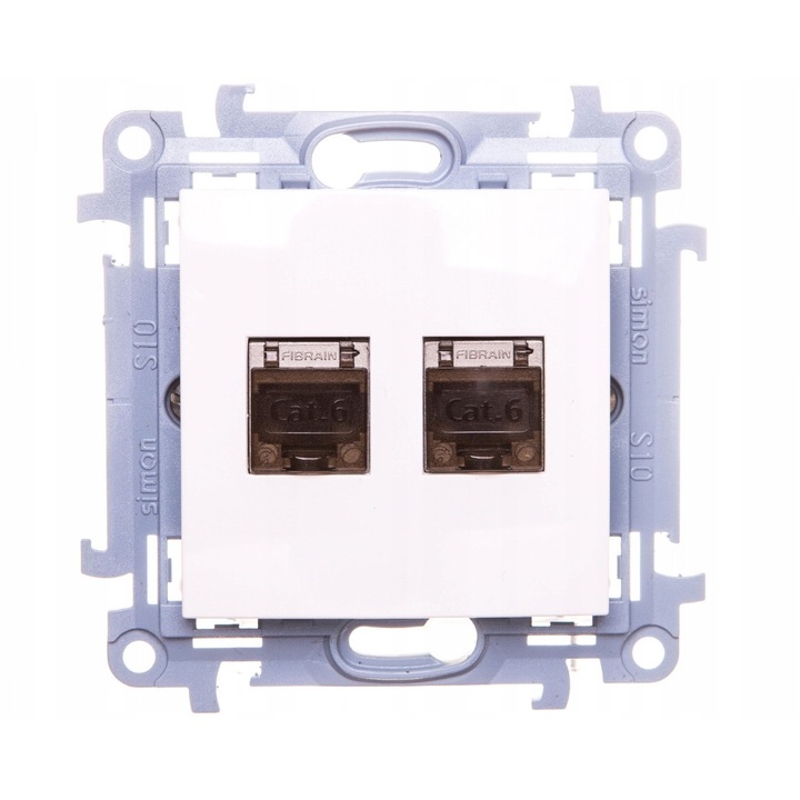 Двоен контакт RJ45 кат.6 екраниран Kontakt-Simon Simon 10 бял