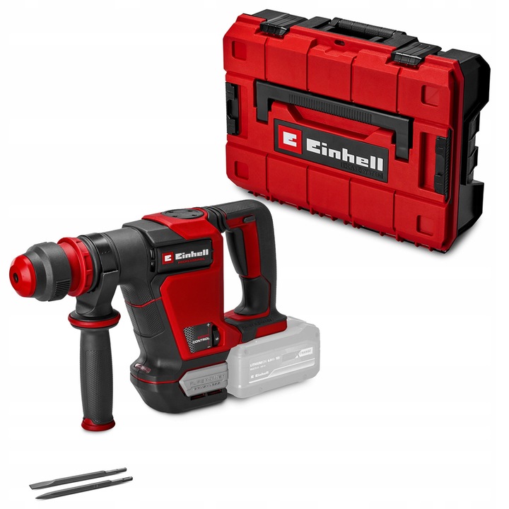Ciocan demolator fara fir Einhell TP-DH 18/4 Li BL-Solo, fara acumulator, motor brushless, energie 4 J, SDS-Plus, LED integrat, include dalti (varf si plat) si valiza E-Case, rosu/negru, 1 buc