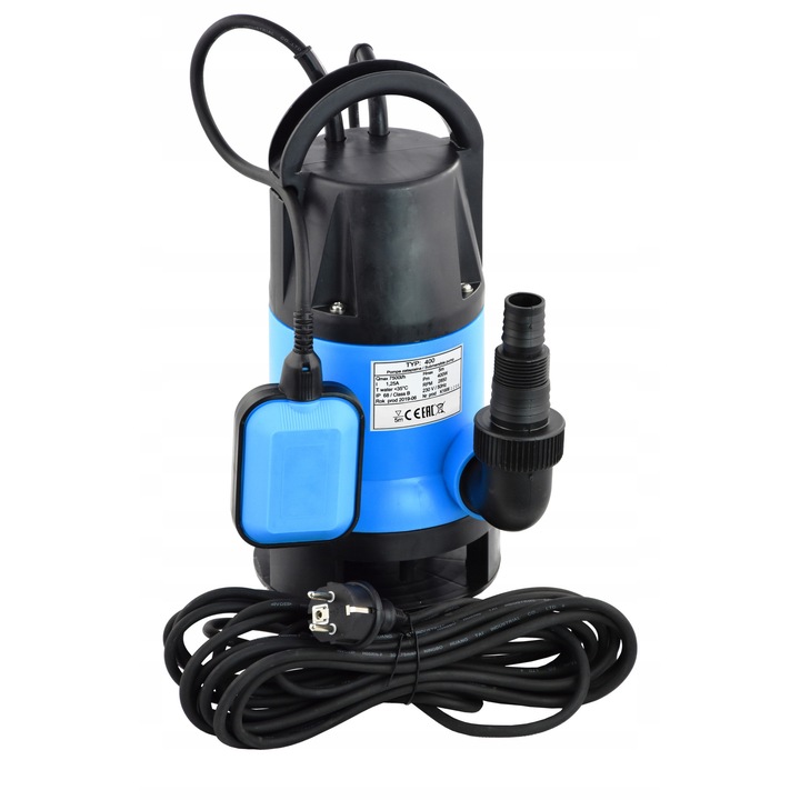 Pompa submersibila IBO IP400, pentru apa murdara si pluviala, 400W (7500 l/h, 125 l/min), cu plutitor automat, max. 10 mm, albastru, 1 buc