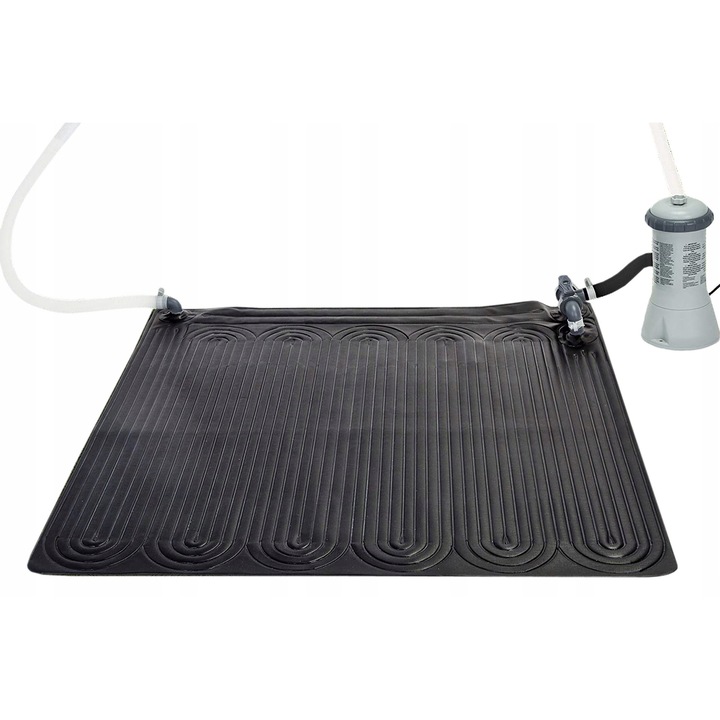 Incalzitor solar pentru piscina Intex Slim Flexi, conectare la filtratie, compatibil 32/38 mm, dimensiuni 1,2 x 1,2 m, Negru, 1 buc